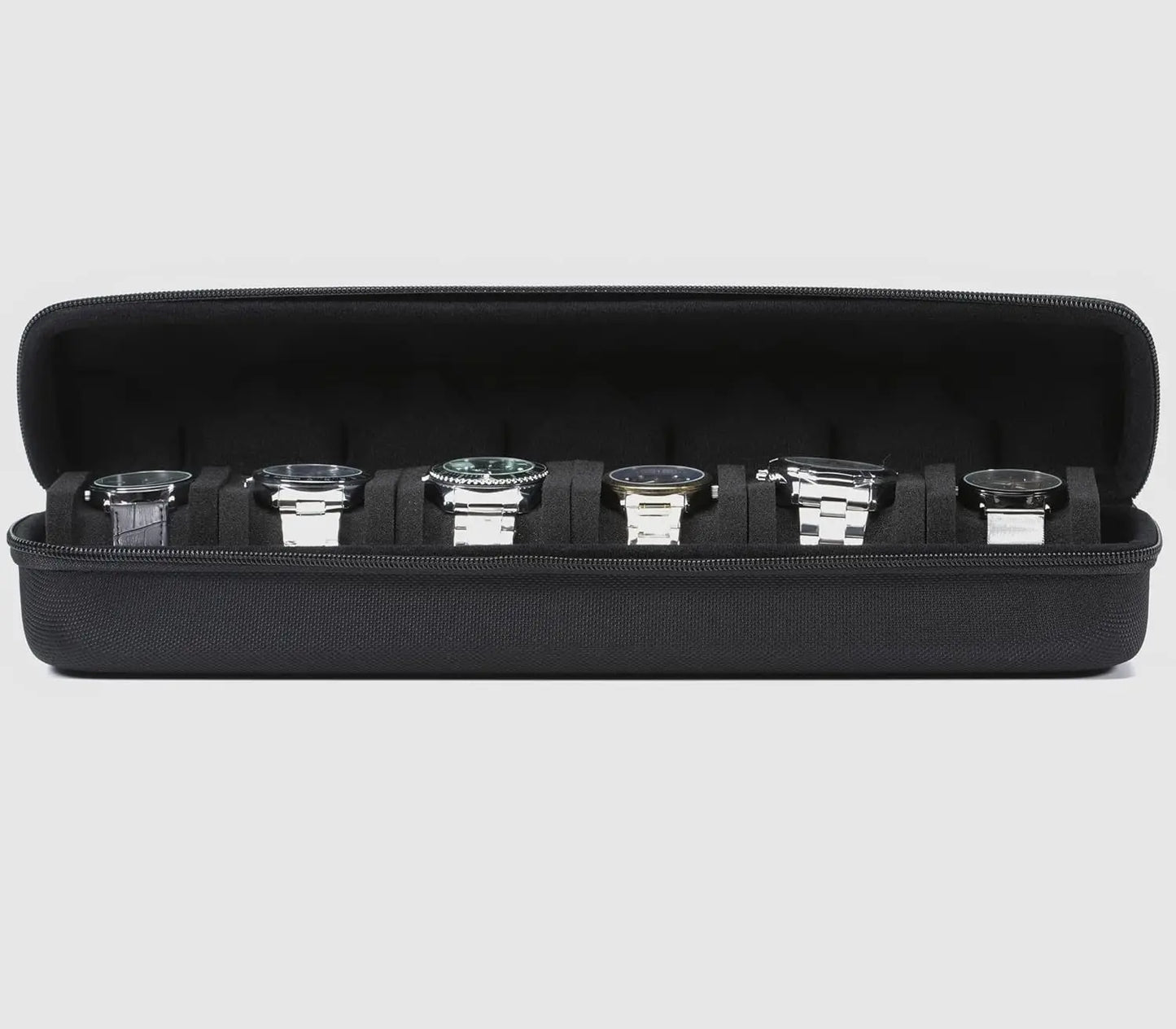 6 Slots Watch Roll Storage Box Portable Watch Travel Case Watch Organizer Watch Display Holder for Wristwatches and Smart Watch