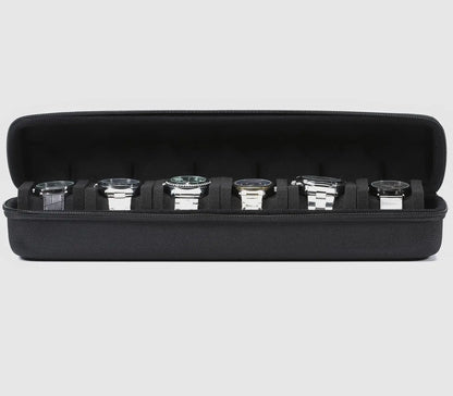 6 Slots Watch Roll Storage Box Portable Watch Travel Case Watch Organizer Watch Display Holder for Wristwatches and Smart Watch