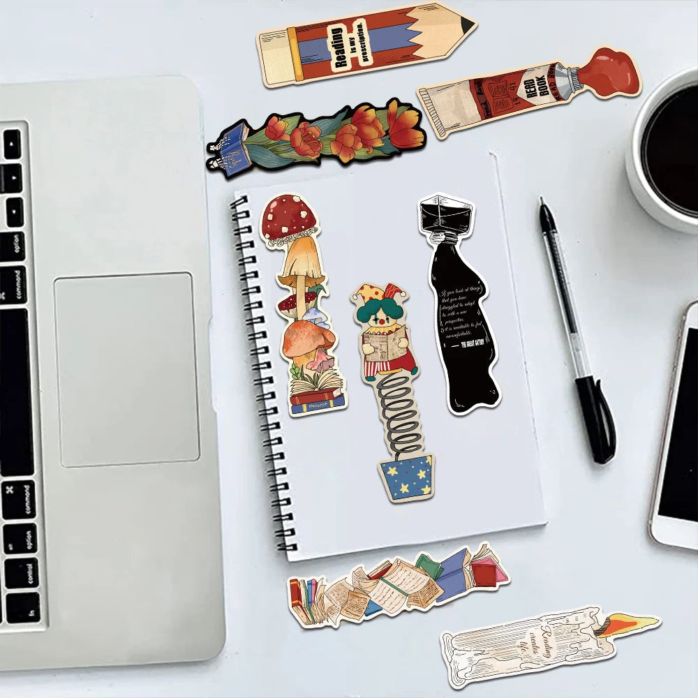 30pcs Irregular Vintage Reading Bookmarks Reading Pages Books Annotated Stationary Supplies Paper Cards Students Creative Gifts