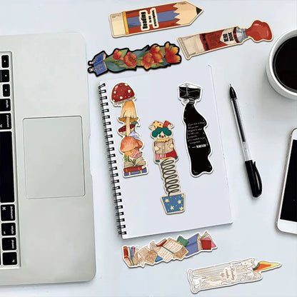 30pcs Irregular Vintage Reading Bookmarks Reading Pages Books Annotated Stationary Supplies Paper Cards Students Creative Gifts