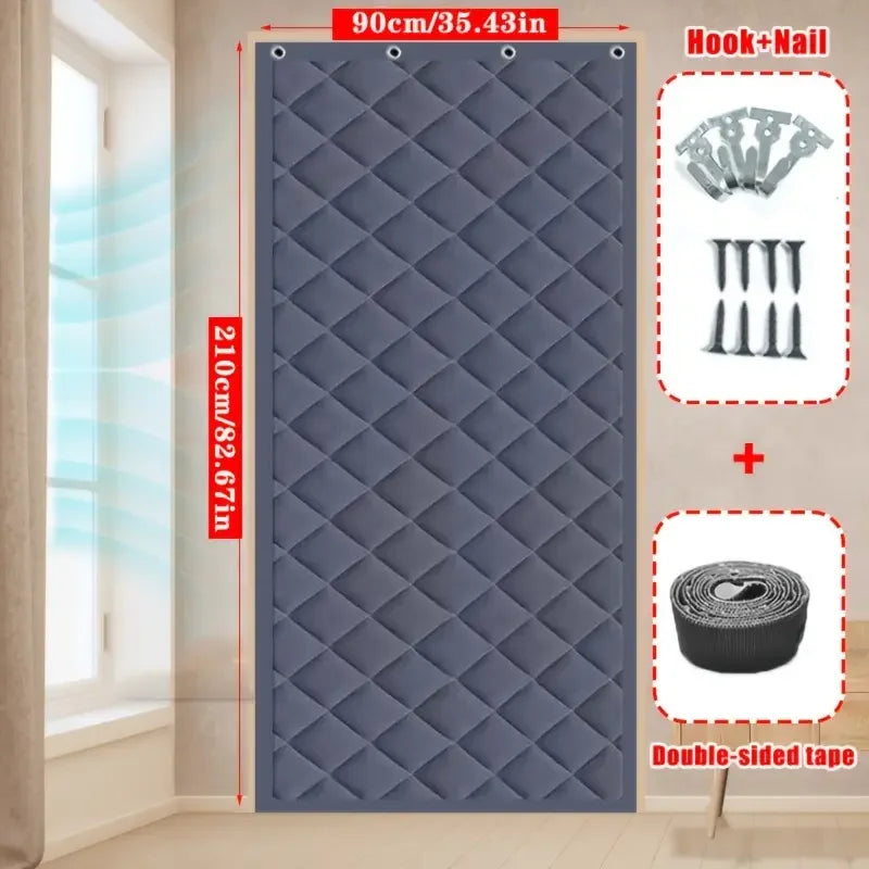 Winter Door Curtain Windproof Warm Partition Curtain Magnetic Door Curtain Punch-free Door Curtain Bedroom Block Curtain