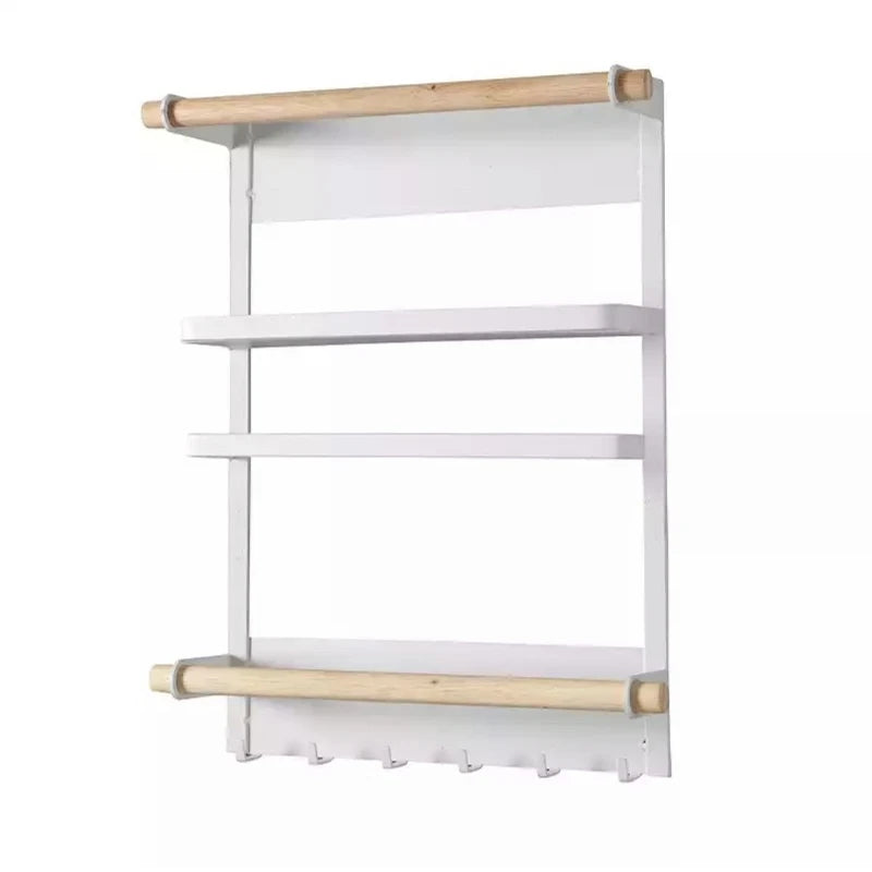 Hanging Refrigerator Organizer Magnetic Shelf Fridge Seasoning Storage Holder Wall Hanger Organizer Condiments Rack Kitchen Tool