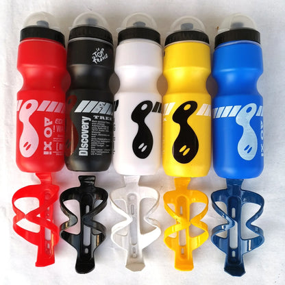 750ML Portable Cycling Equipment Cycling Bottles Mountain Bicycle Water Bottle Outdoor Sport Camping Drink Jug Free Cup Holder