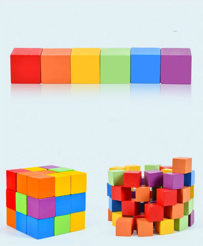 Educational Wooden Building Blocks Set for Kids Double Against Blocks Arithmetic Learning Game Puzzle Toy Ideal for Cognitive