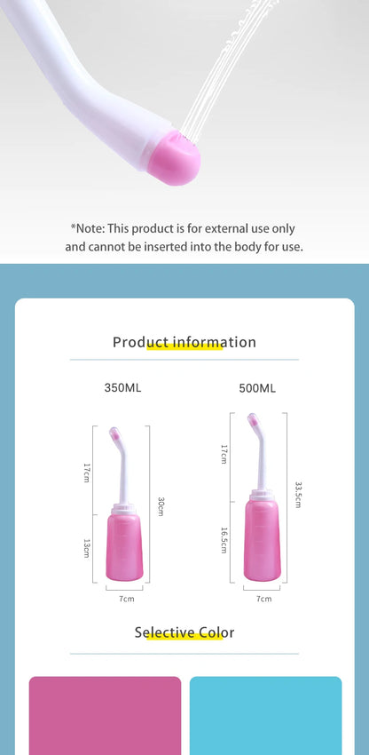 500ml Portable Bidet Spray Handheld Travel Bidet for Pregnant Women Baby Cleansing Water Washer Bottle Baby Showers Mom Bottle