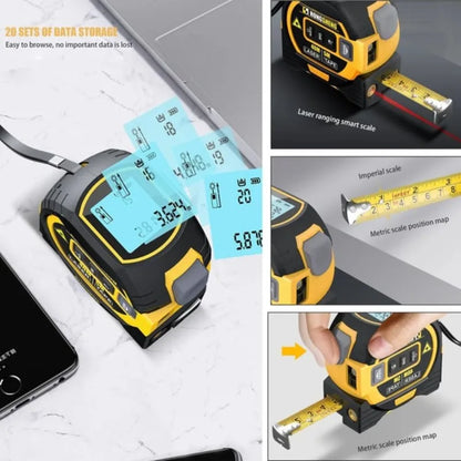 Laser Tape Measure 3In1 Digital Tape Measure 40/60M High Infrared Precision Rangefinder Steel Measuring with Large Display Tool