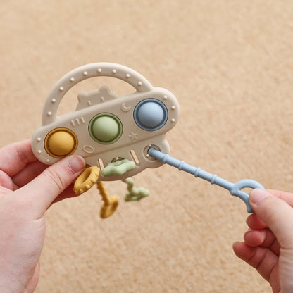 Baby Silicone Teether Toy Food Grade Silicone Pull String Training Teething Sensory Toys for Newborn Relieve Dentia Chew Toys