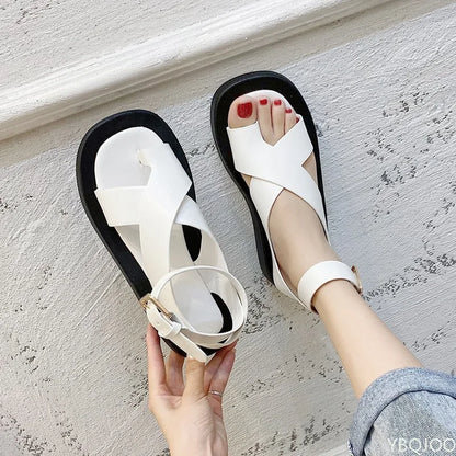 HOT Women's Sandals 2022 Summer Solid Color Comfortable Female Beach Shoes Chunky Sandals For Woman Non-Slip Shoe
