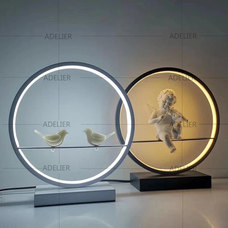 LED Angel table lamps bedroom bedside decorative lamp married couple romantic warm desk lamp