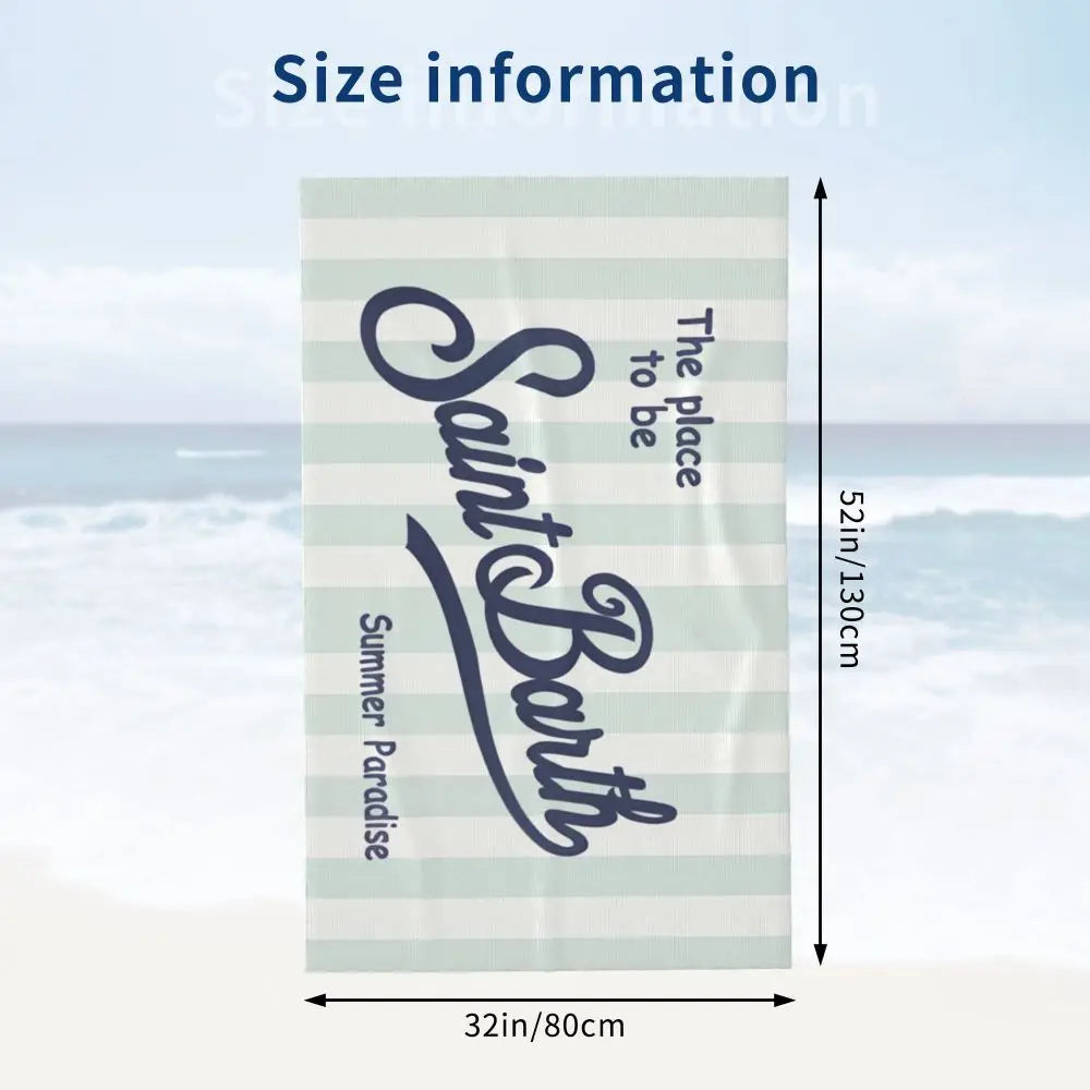 S-Saint B-Barth Beach Towel for Adults – Soft, Absorbent, and Lightweight for Travel