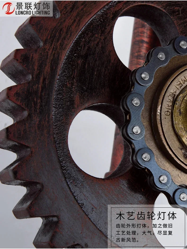 Industrial Style Wall Lamp Living Room Personalized Creative Gear Water Pipe Bedroom Decorative Wall Hangings Wall Retro Lamps