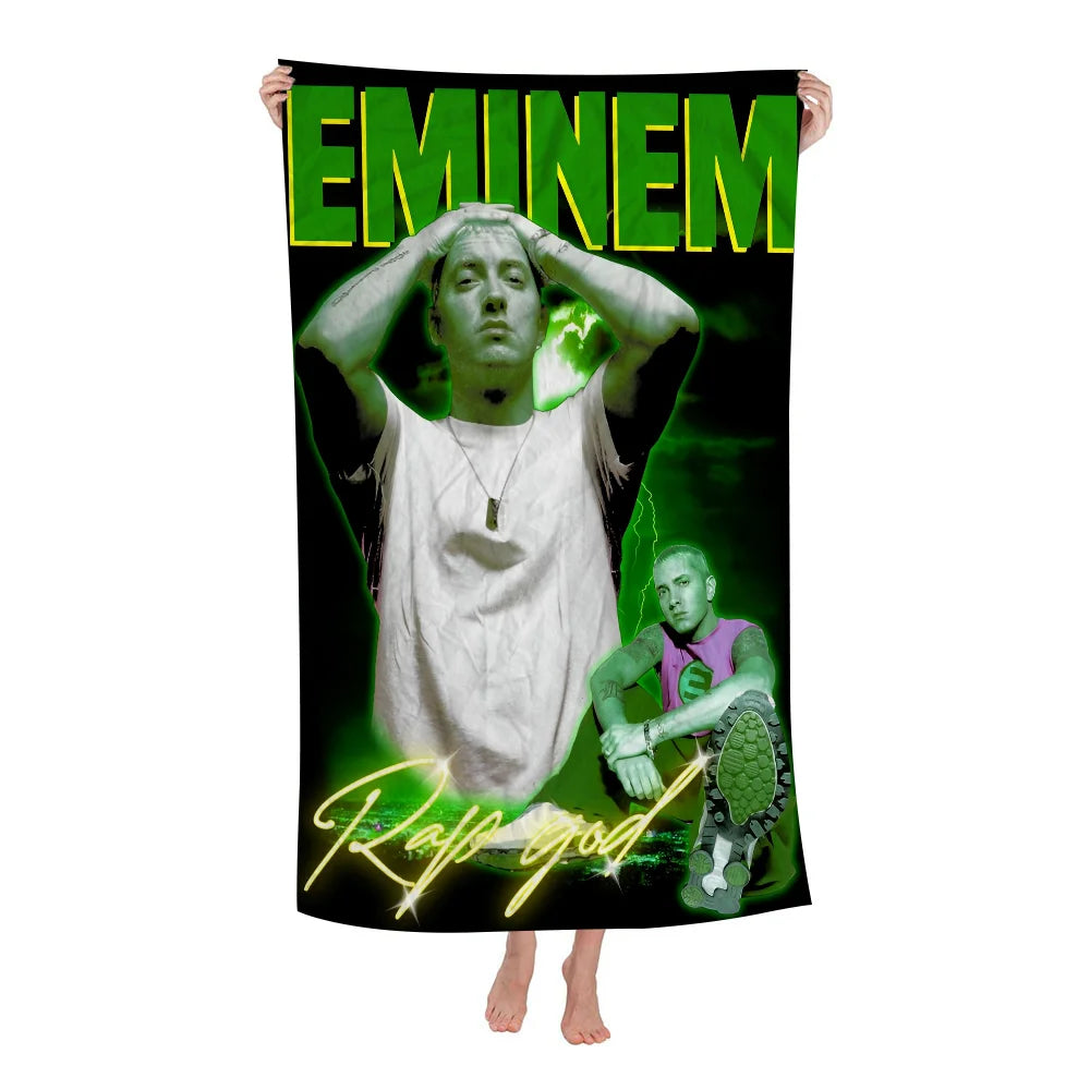 Super Rapper E-Eminems Cartoon Beach Towel Cute Kawaii Room Decor Bath Girls Children Hand Towels For Bathroom Shower