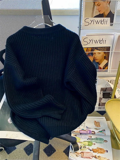 Syiwidii Oversized Sweaters for Women Knit Pullover Spring Autumn Winter Long Sleeve Causal Fashion Elegant Ladies Loose Jumpers