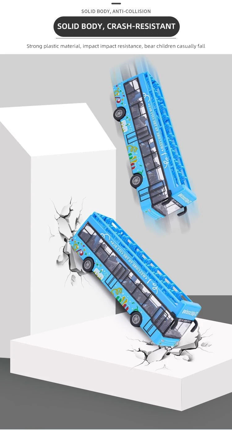 15CM Alloy Simulation Bus Car Model Children's Toy Pull Back Bus Inertia City Car Early Education Toy for Boy Girl Birthday Gift