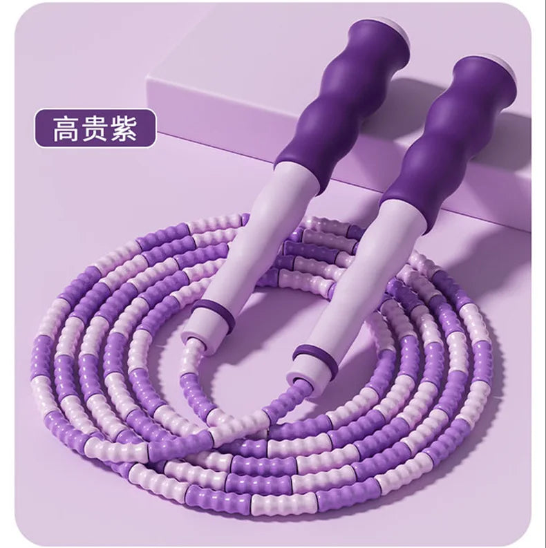 2.8m Soft Beads PVC Cord Silicone Skip Rope for Baby Kids Girls Exercise Fitness Jump Rope Adjustable Bamboo Beaded Jumping Rope