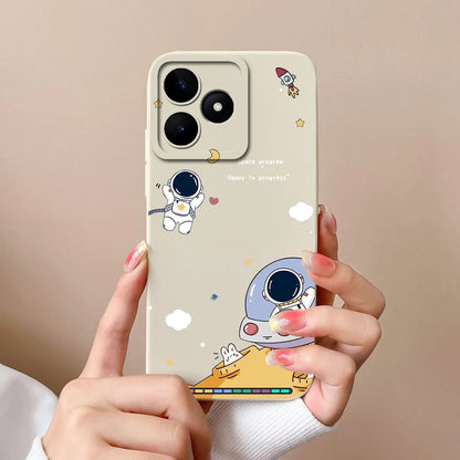 Case For Realme Note 50 Flower Painted Upgrade Lens Protection Soft Back Cover Model RMX3834 Liquid Silicone Phone Protectors