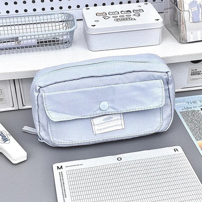 School Essential Large Capacity Pencil Pouch, Adorable Canvas Cosmetic Bag, Student Supply, Ideal Gift