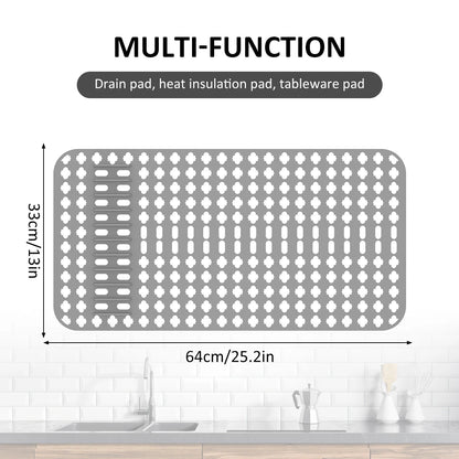 Silicone Sink Protector Heat-Resistant Anti-Slip Kitchen Sink Mats Sink Drainer Mat Reusable Sink Protector Mat for Kitchen