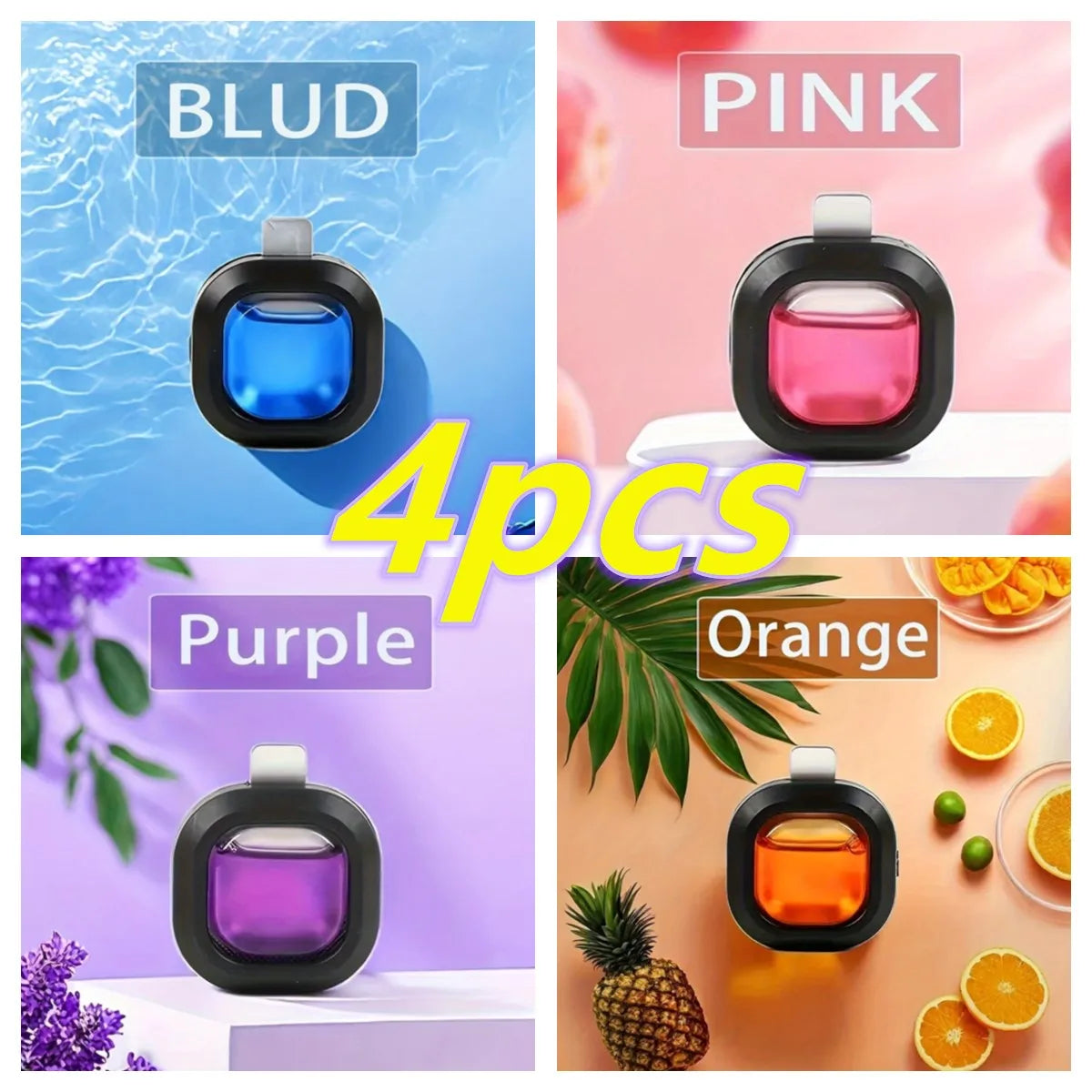 30-Day Long-Lasting Car Air Freshener Vent Clip -Scented Odor Eliminator, 0.14 oz Each, Non-Toxic Fragrance Source for Fresh Car