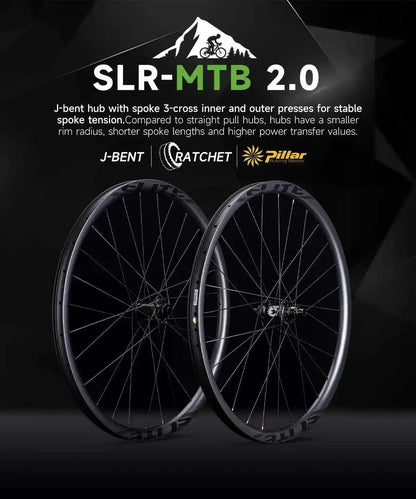 ELITEWHEELS 29er SLR MTB 2.0 High Performance Carbon Fiber Wheelset Rachet System Hubs Mountain Bend Hubs Mountain Race Bikes