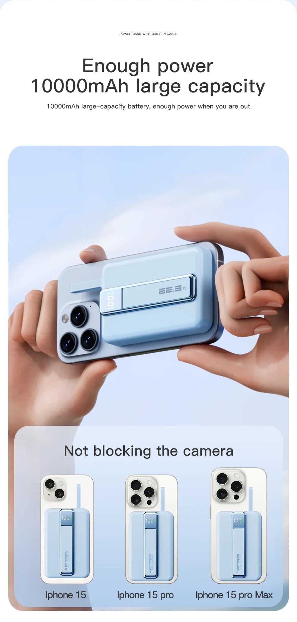 Magnetic Wireless Power Bank 10000mAh Portable PD 20W 3 in 1 Fast Charging External Battery for iPhone 15 14 13 Tel Accessories