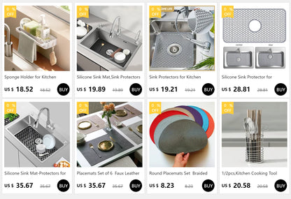 Sink Protectors for Kitchen Sink,Sink Mat,Grid Silicone Kitchen Sink Mat for Bottom of Stainless Steel Sink,Heat resistant mat