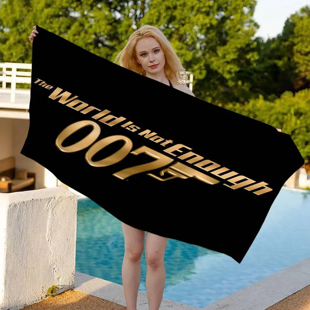 British Legend J-James B-Bond 007 Cartoon Beach Towel Cute Kawaii Room Decor Bath Girls Children Hand Towels For Bathroom Shower