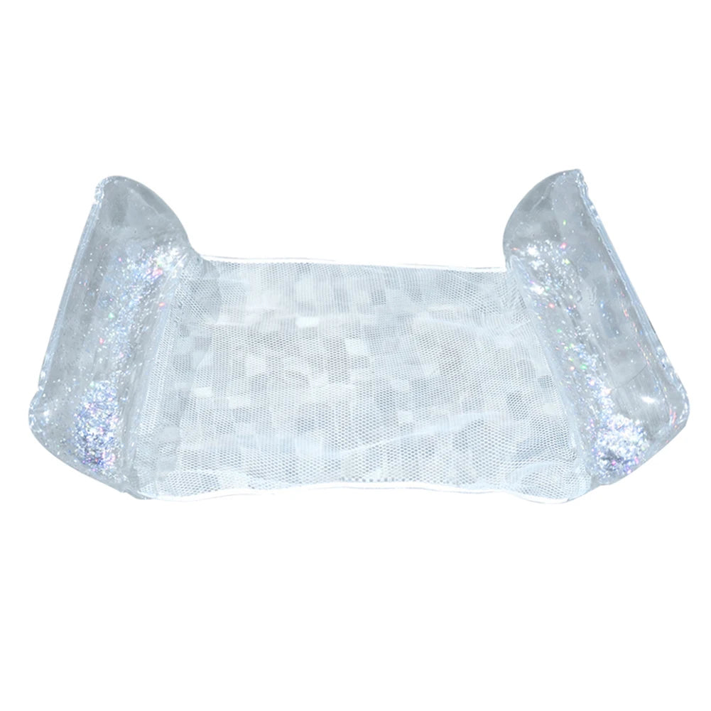 Water Hammock Recliner Portable Inflatable Floating Swimming Mattress Foldable with Sequins Swimming Pool Accessories