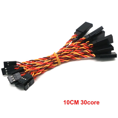 10pcs 10 / 15 / 30 / 50 / 100cm Servo Extension Cable 30 / 60 core For Futaba JR Anti-interference Servo For RC Helicopter Part/