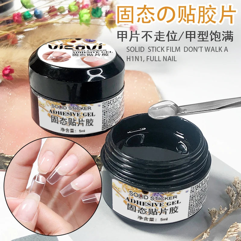 5ML Easy Stick Solid Nail Patch Gel No-Flowing Modelling Stick Tips Clear Nail Gel Gummy Adhesive Bond UV Nail Glue GY031&*