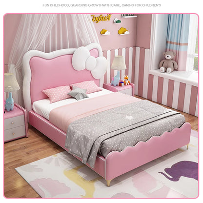 150X200cm Modern Childrens cartoon girl princ ess bed pink queen size bed frame full  double bed complete bedroom furniture