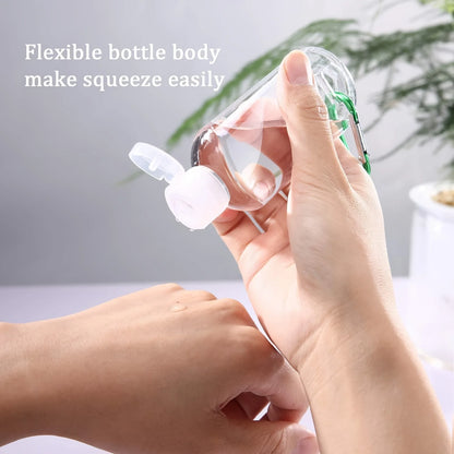 5pcs Leak-Proof Travel Squeeze Bottles with Keychains - 30ml Refillable, Portable Containers for Hand Sanitizer Toiletries