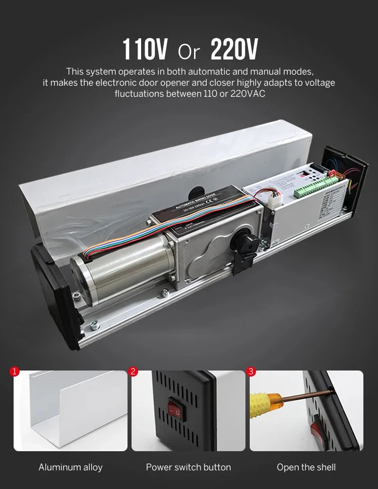 Smart Home Automatic Swing Door Opener Closer Electric Garage Gate Operator Optional Sensor Remote Control Big Gate Motor