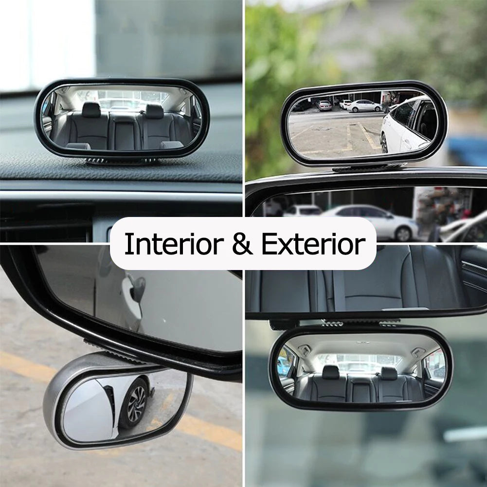 Universal Car Mirror 360 Degree Adjustable Wide Car Mirror HD Glass Wide Angle Side Rear Blind Spot Parking Auxiliary Mirror