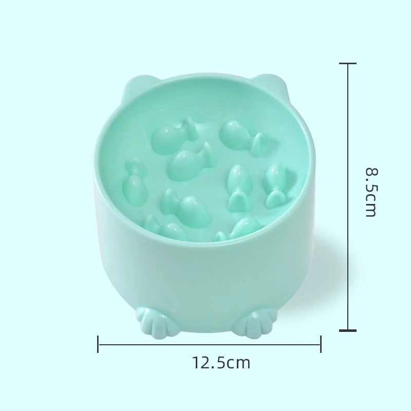 Dog slow food bowl small cat and dog anti-choking bowl neck protection design cat and dog feeding device pet supplies