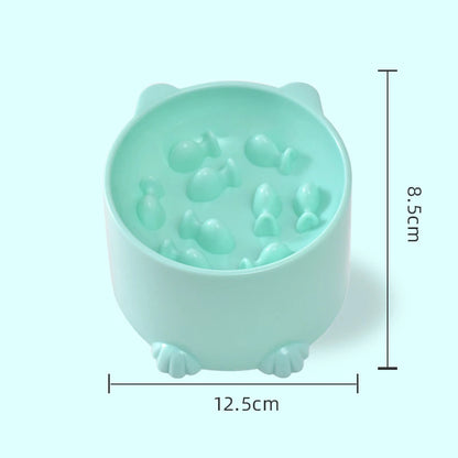 Dog slow food bowl small cat and dog anti-choking bowl neck protection design cat and dog feeding device pet supplies