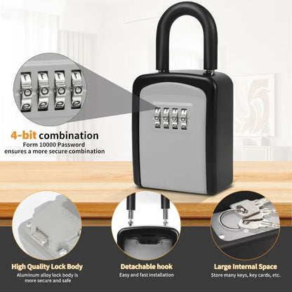 Key Safe Portable Wall Mounted with Removable Lock Box Suitable for Home Garage School Indoor and Outdoor Waterproof Key Cabinet