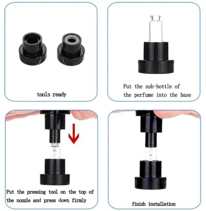 1.5ml 2ml 2.5ml Glass Bayonet bottle with White Black Clear 3 Color Plastic Sprayer Sample Spray Bottle 100pcs