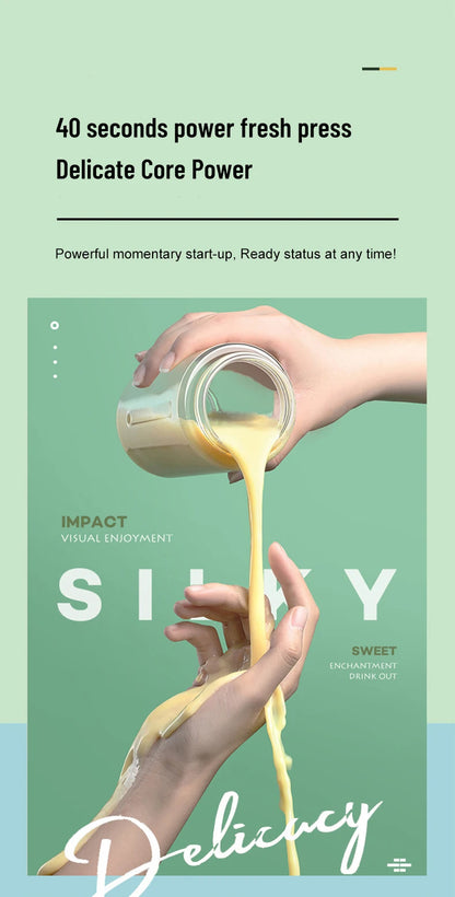 Portable Fruit Juice Blenders Summer Personal Electric Mini Bottle Home USB 6 Blades Juicer Cup Machine For Kitchen