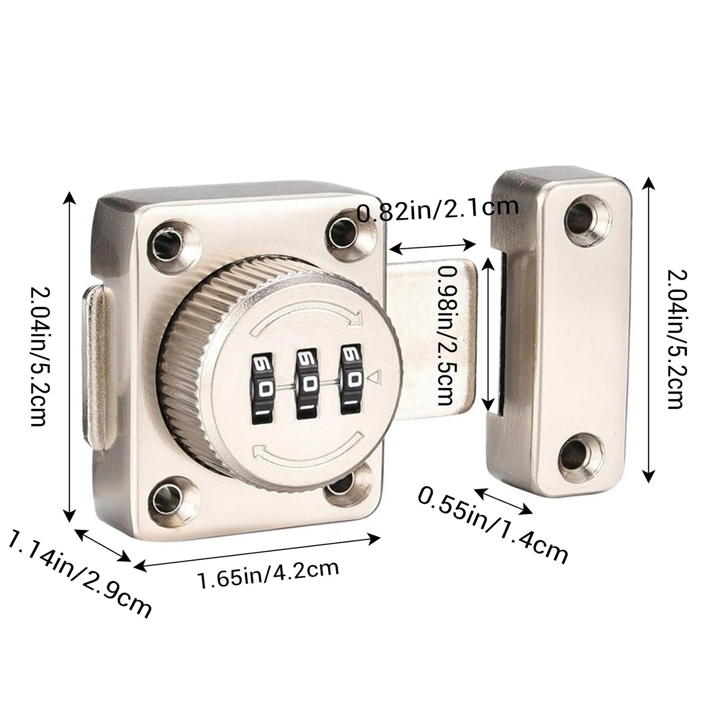 No-Punch Combination Door Cabinet Locks No Keys Needed Children Safety Enhanced Security for Home Interior Doors Entry Gate