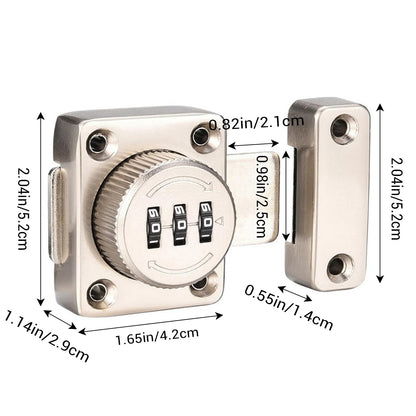 No-Punch Combination Door Cabinet Locks No Keys Needed Children Safety Enhanced Security for Home Interior Doors Entry Gate