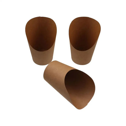 50pcs Popcorn Boxes Disposable Kraft Paper Slant Cup Water Proof Thickened French Fries Cup Oil-proof Snack Cups Sundae