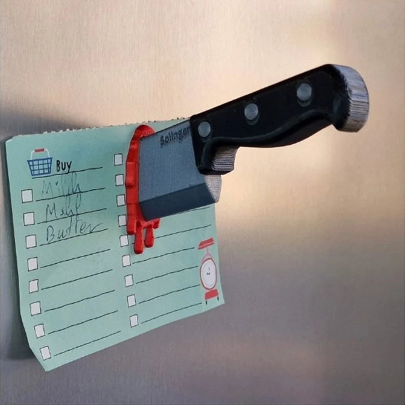 Funny Knife Magnetic Fridge Stickers 3D Fun Axe Fridge Magnet Novelty Home Decor Gifts Eye-Catching Fridge For Iron Surface