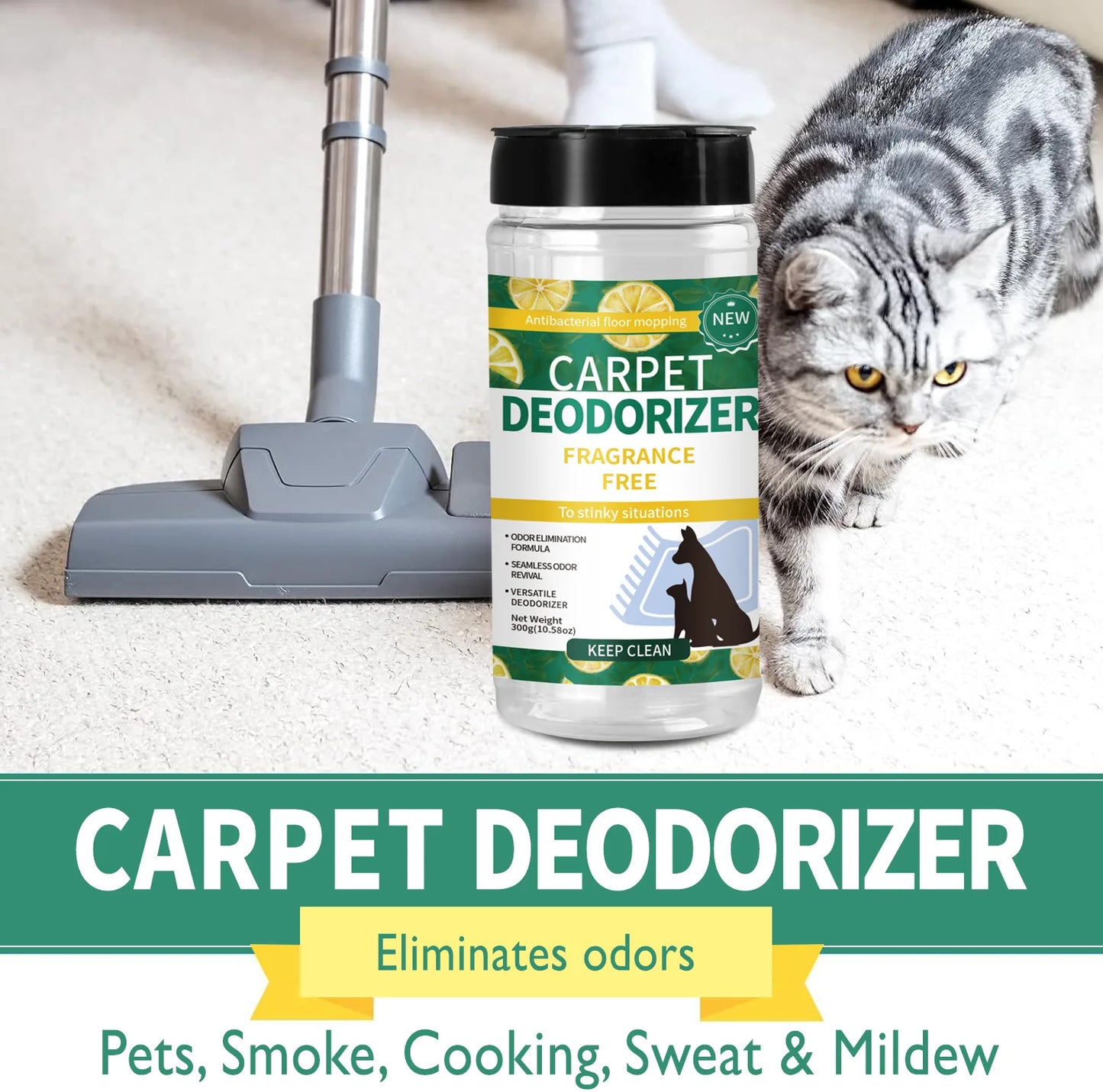 Carpet Deodorizing Powder Powerful Pet Smell Eliminator & Urine Odor Dust Remover Refresher for Home Carpet Cleaning Accessories