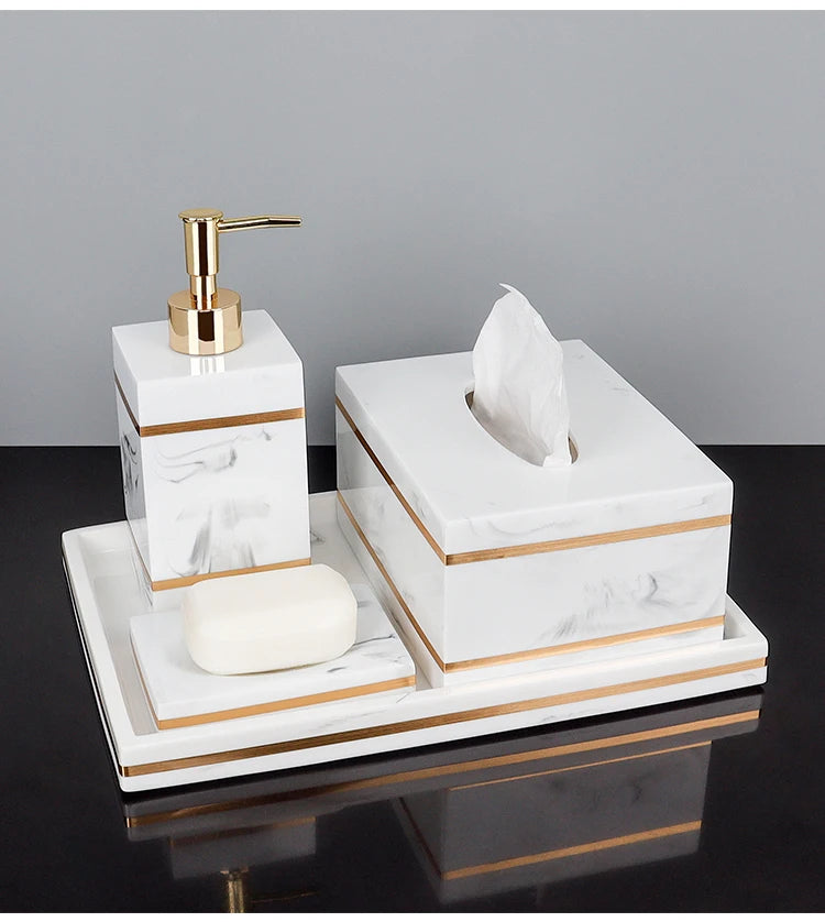 1pcs Resin Light Luxury Bathroom Wash Tray Hotel Bathroom Bathroom Wash Table Toothbrush Shelf Decoration  Toilet Accessories