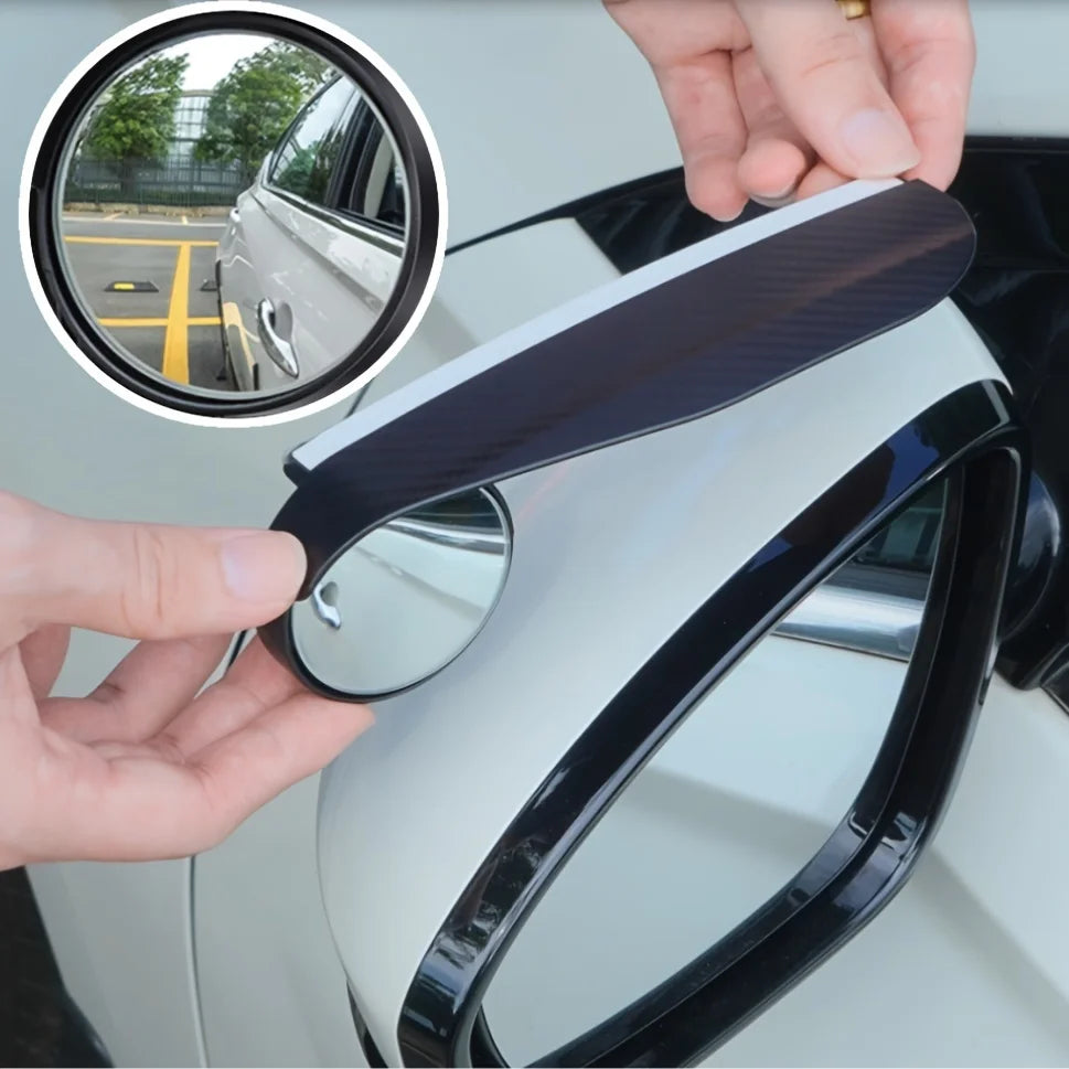 2pcs Car rearview mirror, rain eyebrow, small round mirror, integrated reflector, reverse mirror, rain shield