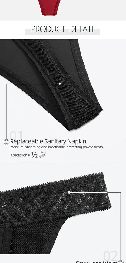 4 Layer Leakproof Menstrual Period Panties Sexy Ladies Thong Menstrual Period Leak Proof Underwear Physiological Pants