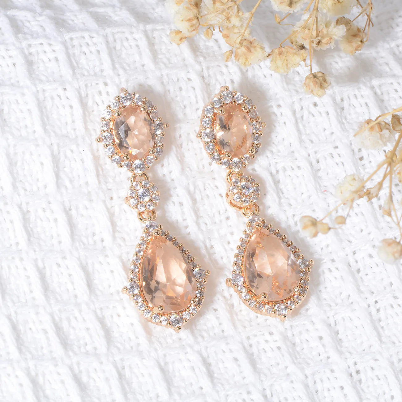 Fashion necklace accessories women's earring Jewelry sets bride's wedding zircon water drop girls earrings for women jewellery