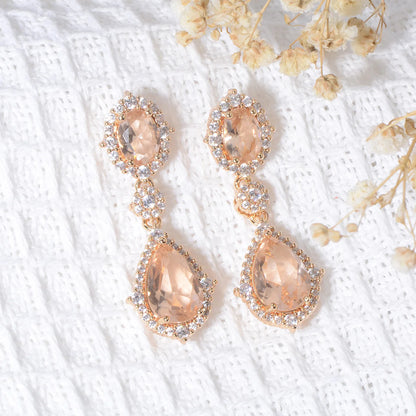 Fashion necklace accessories women's earring Jewelry sets bride's wedding zircon water drop girls earrings for women jewellery