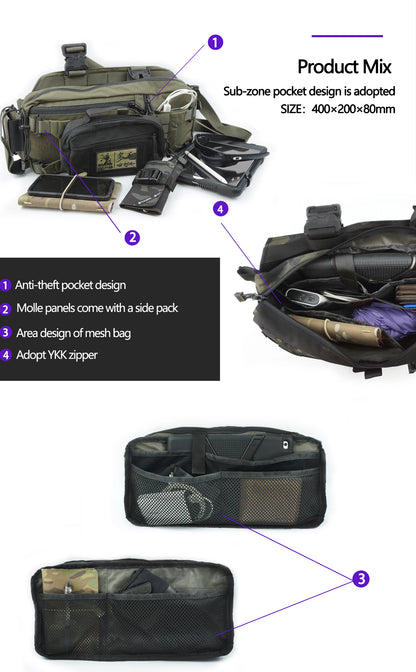 Tactical Backpack Hunting Gear 421X Chest Bag Sports Bags For Men Molle Hunting Camping Shoulder Sling Accessory Strap Outdoor